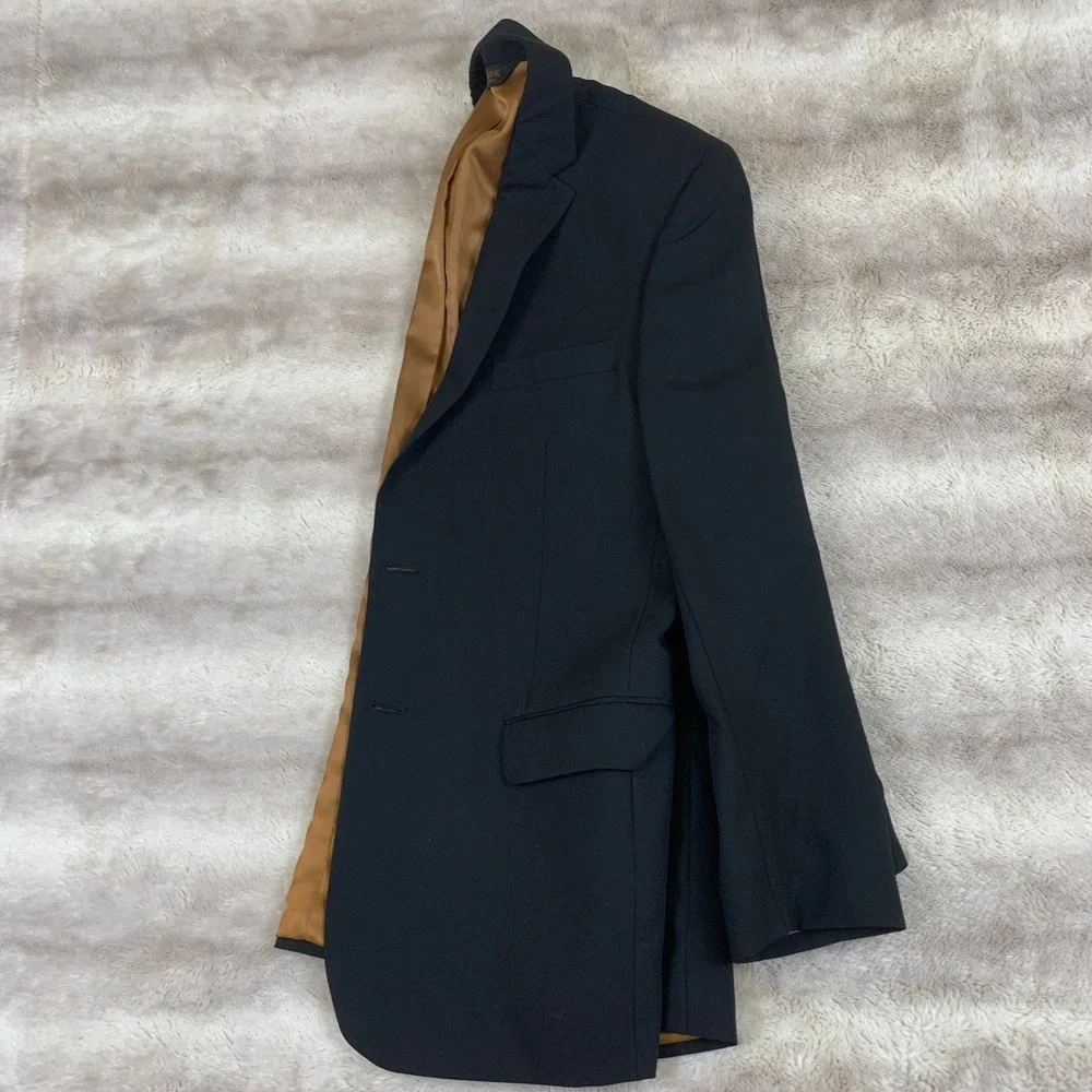 Jos. A. Bank Joseph Metropolitan Blazer 40R Black 100% Wool Slim Fit Suit Jacket
